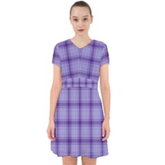Purple Plaid Original Traditional Adorable in Chiffon Dress