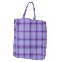 Purple Plaid Original Traditional Giant Grocery Zipper Tote