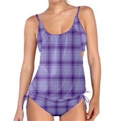 Purple Plaid Original Traditional Tankini Set