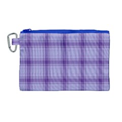 Purple Plaid Original Traditional Canvas Cosmetic Bag (Large)