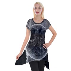 Space Universe Earth Rocket Short Sleeve Side Drop Tunic