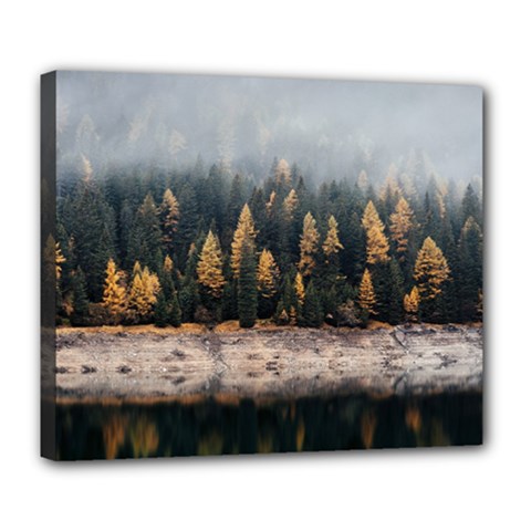 Trees Plants Nature Forests Lake Deluxe Canvas 24  X 20   by BangZart