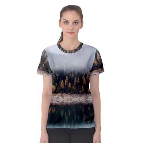 Trees Plants Nature Forests Lake Women s Sport Mesh Tee by BangZart