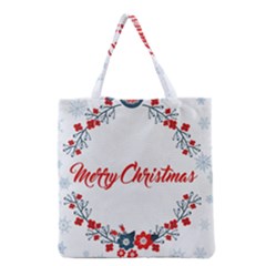 Merry Christmas Christmas Greeting Grocery Tote Bag by BangZart