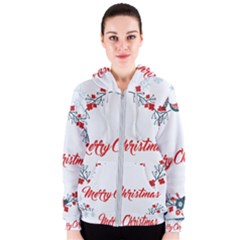 Merry Christmas Christmas Greeting Women s Zipper Hoodie