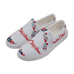 Merry Christmas Christmas Greeting Women s Canvas Slip Ons by BangZart