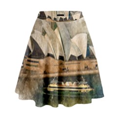 Sydney The Opera House Watercolor High Waist Skirt