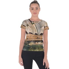 Sydney The Opera House Watercolor Short Sleeve Sports Top 