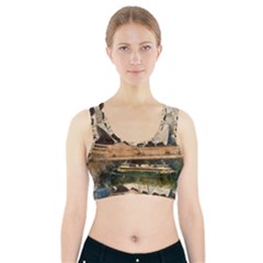 Sydney The Opera House Watercolor Sports Bra With Pocket