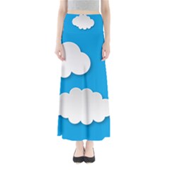 Clouds Sky Background Comic Full Length Maxi Skirt