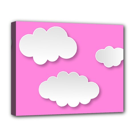 Clouds Sky Pink Comic Background Deluxe Canvas 20  X 16   by BangZart