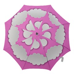 Clouds Sky Pink Comic Background Hook Handle Umbrellas (medium) by BangZart