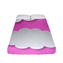 Clouds Sky Pink Comic Background Fitted Sheet (full/ Double Size)