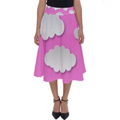 Clouds Sky Pink Comic Background Perfect Length Midi Skirt