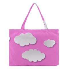 Clouds Sky Pink Comic Background Medium Tote Bag