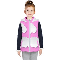 Clouds Sky Pink Comic Background Kid s Puffer Vest