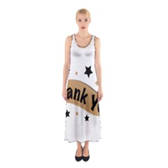 Thank You Lettering Thank You Ornament Banner Sleeveless Maxi Dress