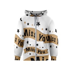 Lettering Miss You Banner Kids  Zipper Hoodie by BangZart