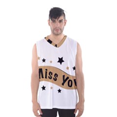 Lettering Miss You Banner Men s Basketball Tank Top by BangZart