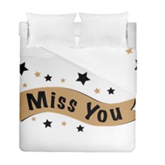 Lettering Miss You Banner Duvet Cover Double Side (full/ Double Size) by BangZart