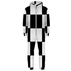 Grid Domino Bank And Black Hooded Jumpsuit (men) 