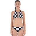 Grid Domino Bank And Black Perfectly Cut Out Bikini Set View1