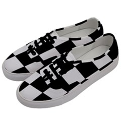 Grid Domino Bank And Black Men s Classic Low Top Sneakers by BangZart