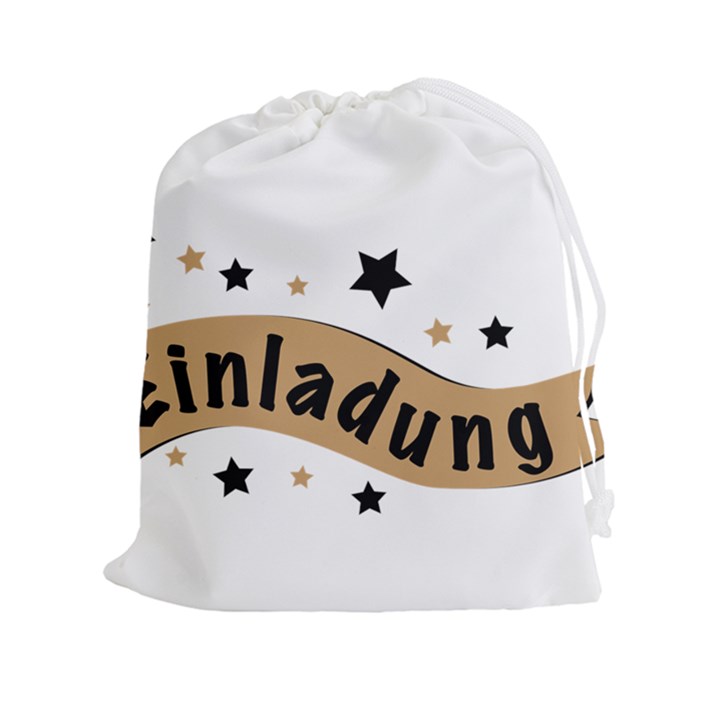 Einladung Lettering Invitation Banner Drawstring Pouches (XXL)