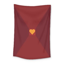 Heart Red Yellow Love Card Design Small Tapestry