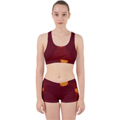 Heart Red Yellow Love Card Design Work It Out Sports Bra Set