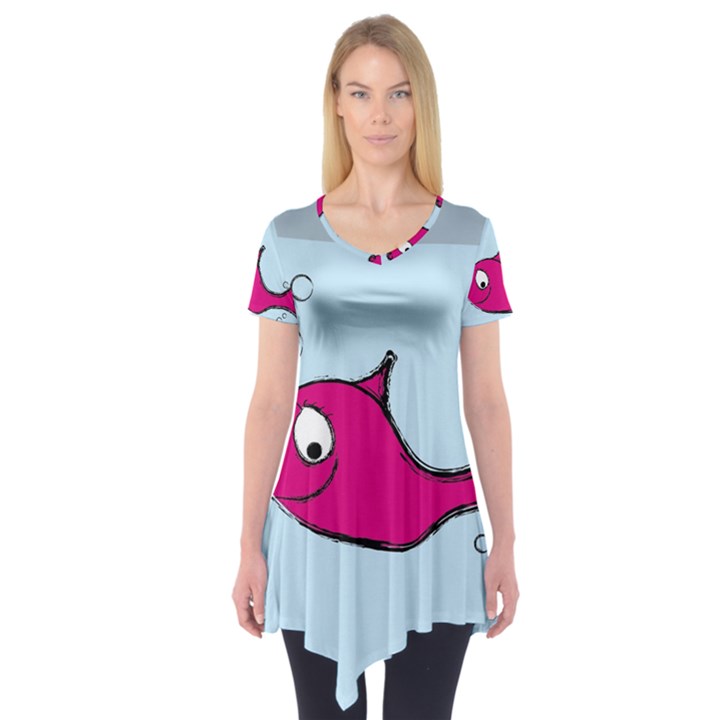 Fish Swarm Meeresbewohner Creature Short Sleeve Tunic 