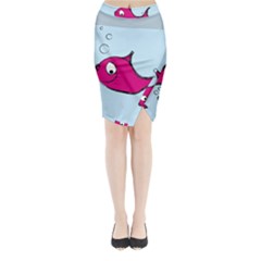 Fish Swarm Meeresbewohner Creature Midi Wrap Pencil Skirt