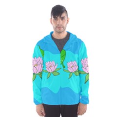 Frog Flower Lilypad Lily Pad Water Hooded Wind Breaker (men)