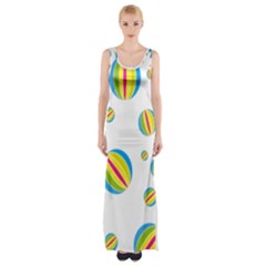 Balloon Ball District Colorful Maxi Thigh Split Dress by BangZart