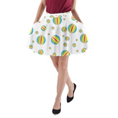 Balloon Ball District Colorful A-line Pocket Skirt