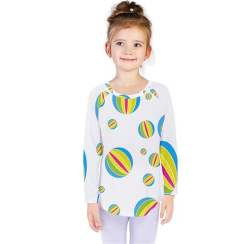 Balloon Ball District Colorful Kids  Long Sleeve Tee by BangZart