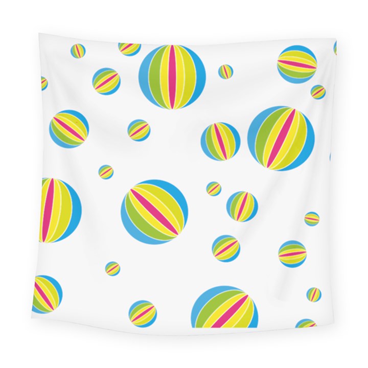 Balloon Ball District Colorful Square Tapestry (Large)