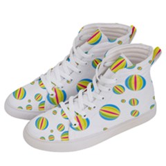 Balloon Ball District Colorful Women s Hi-top Skate Sneakers by BangZart