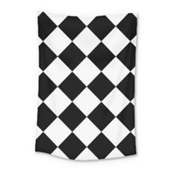 Grid Domino Bank And Black Small Tapestry