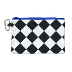 Grid Domino Bank And Black Canvas Cosmetic Bag (large) by BangZart