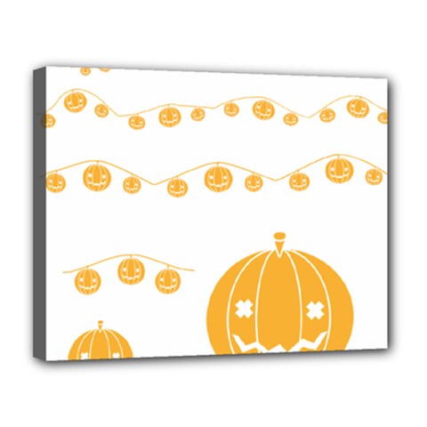 Pumpkin Halloween Deco Garland Canvas 14  X 11  by BangZart