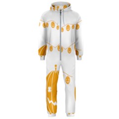 Pumpkin Halloween Deco Garland Hooded Jumpsuit (men) 