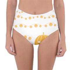 Pumpkin Halloween Deco Garland Reversible High-waist Bikini Bottoms