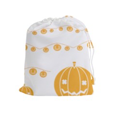 Pumpkin Halloween Deco Garland Drawstring Pouches (extra Large)