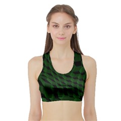 Pattern Dark Texture Background Sports Bra with Border