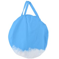 Sky Blue Blue Sky Clouds Day Giant Round Zipper Tote by BangZart