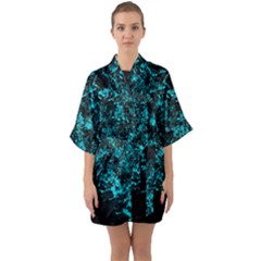 Blue Splash Quarter Sleeve Kimono Robe