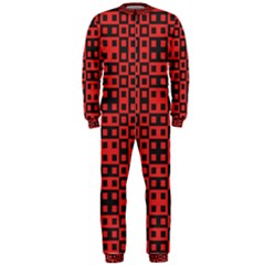 Abstract Background Red Black Onepiece Jumpsuit (men) 