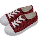 Abstract Background Red Black Kids  Low Top Canvas Sneakers View2