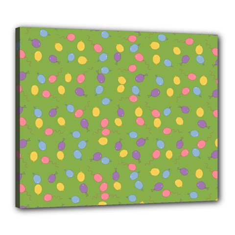 Balloon Grass Party Green Purple Canvas 24  X 20  by BangZart